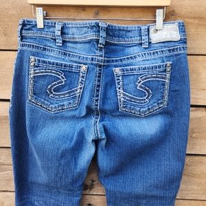🔥🔥Silver Cross Stitch Flare Denim size 14
